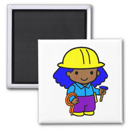 Construction Girl 1 Magnets