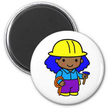 Construction Girl 1 Refrigerator Magnets