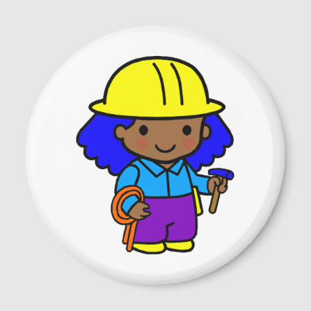 Construction Girl 1 Refrigerator Magnets