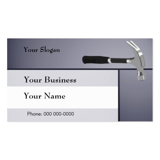 Construction Hammer Business Card Template (front side)
