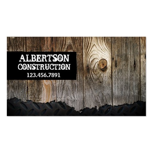 Construction Handyman Business Card (front side)