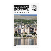 Construction In Sarande Town In Albania Postage Stamp