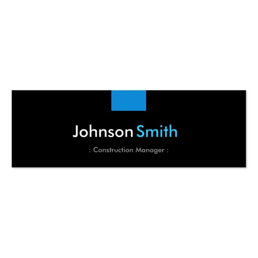 Construction Manager - Aqua Blue Compact Business Cards