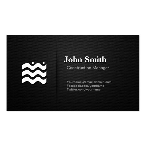 Construction Manager - Premium Changeable Icon Business Cards (front side)