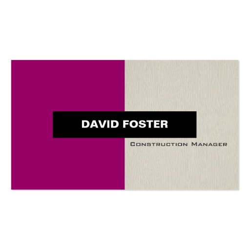 Construction Manager - Simple Elegant Stylish Business Cards (front side)