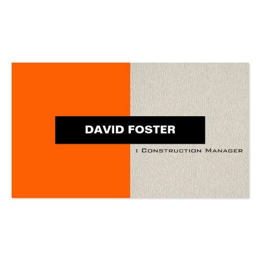 Construction Manager - Simple Elegant Stylish Business Card Template (front side)