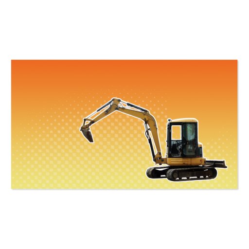 Construction Mechanical Digger Excavator Business Card Templates (front side)