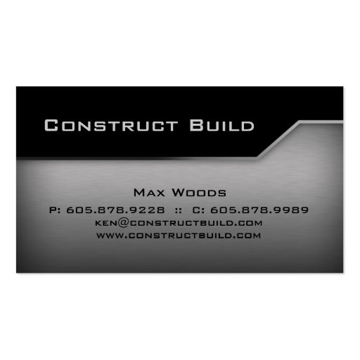 Construction Metal Business Card Angle Edge (front side)