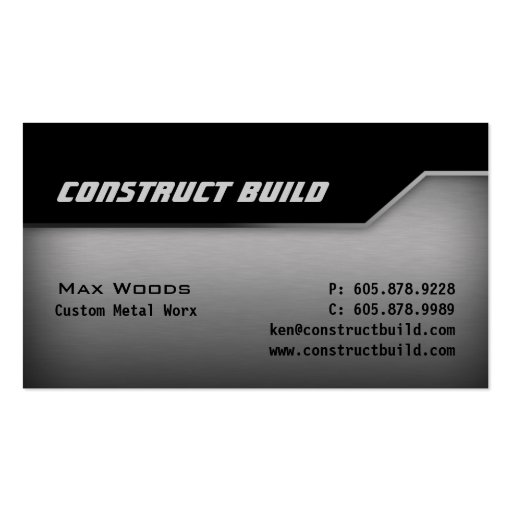 Construction Metal Business Card Angle Edge 2 (front side)