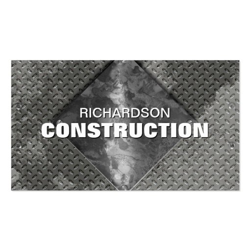 Construction Metal Business Card - Gray Silver