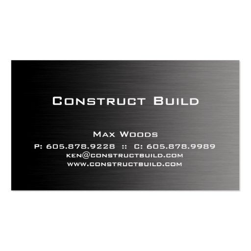 Construction Metal Business Card Professional (front side)