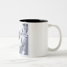Construction of Brooklyn Bridge, New York (litho) Coffee Mug