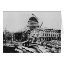 Construction of the U.S. Capitol Dome Greeting Cards