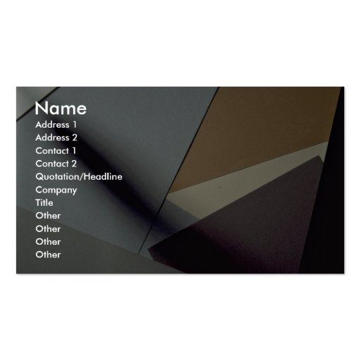 Construction paper business card template (front side)