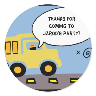 Construction Party Gift Bag Sticker sticker