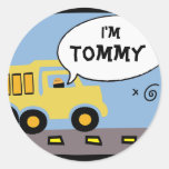 Construction Party Name Tag Stickers
