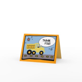 Construction Party Thank-You Note Card card