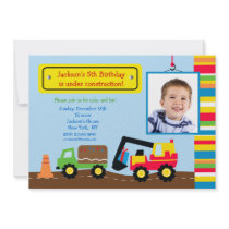 Construction Photo Birthday Party Invitation
