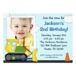 Construction Photo Birthday Party Invitations