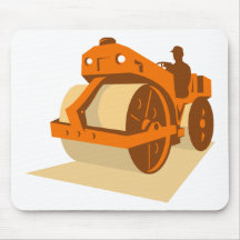 construction road roller retro mousepad