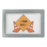 CONSTRUCTION ROAD SIGN CUSTOMIZABLE BELT BUCKLES