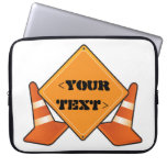 CONSTRUCTION ROAD SIGN CUSTOMIZABLE LAPTOP SLEEVES