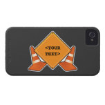 CONSTRUCTION ROAD SIGN CUSTOMIZABLE, <YOURTEXT> iPhone 4 CASES