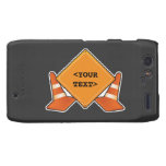 CONSTRUCTION ROAD SIGN CUSTOMIZABLE, <YOURTEXT> MOTOROLA DROID RAZR CASE