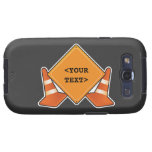CONSTRUCTION ROAD SIGN CUSTOMIZABLE, <YOURTEXT> GALAXY SIII CASE