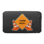 CONSTRUCTION ROAD SIGN CUSTOMIZABLE, <YOURTEXT> iPhone 3 COVERS