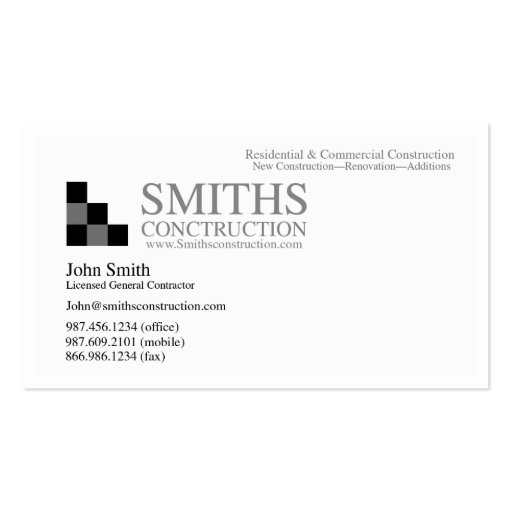 Construction sqaures business card (back side)
