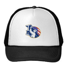 Construction Steel Worker I-Beam American Flag Mesh Hat