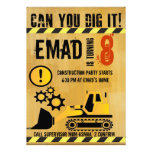 Construction theme brithday party invitation