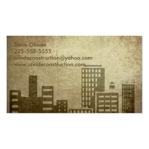Construction (Today's Best Award) Business Card Template (back side)