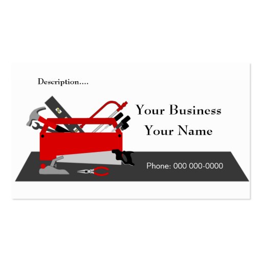 Construction Tool Box Business Card Template 2 (front side)
