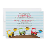 Construction trucks Birthday Party for boys Custom Invites