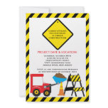 Construction trucks Birthday Party for boys Announcements