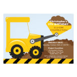 Construction trucks Birthday Party for boys Announcement