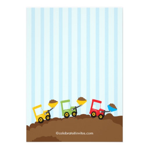 Construction trucks Birthday Party for boys Announcements