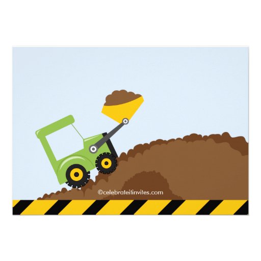 Construction trucks Birthday Party for boys Personalized Announcements