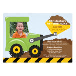Construction trucks Photo Birthday Party for boys Personalized Announcement