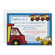Construction Trucks/ Photo invitation