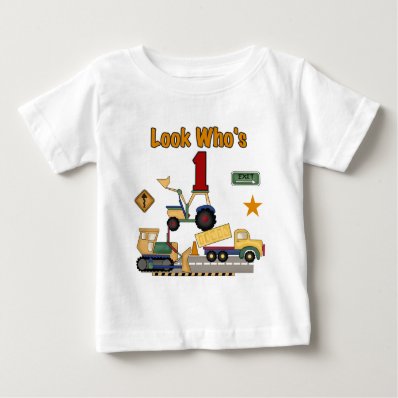 Construction Vehicles 1st Birthday Tshirts