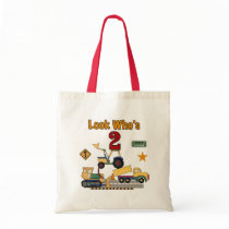 Construction Vehicles 2nd Birthday Canvas Bags