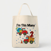 Construction Vehicles 2nd Birthday Gifts Bag