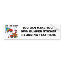 Construction Vehicles 2nd Birthday Gifts Bumper Sticker