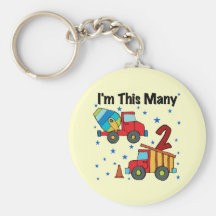 Construction Vehicles 2nd Birthday Gifts Key Chain