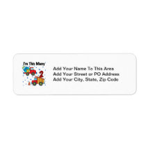 Construction Vehicles 2nd Birthday Gifts Custom Return Address Labels