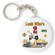 Construction Vehicles 2nd Birthday Key Chains