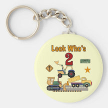 Construction Vehicles 2nd Birthday Keychains